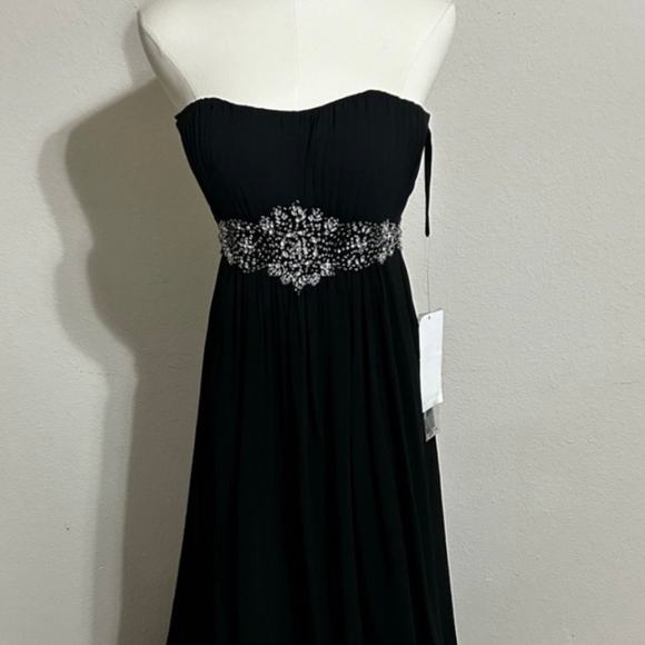 Fiesta Black Strapless Embellished Gown - Picture 8 of 10